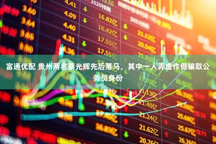 富通优配 贵州两名蔡光辉先后落马，其中一人弄虚作假骗取公务员身份